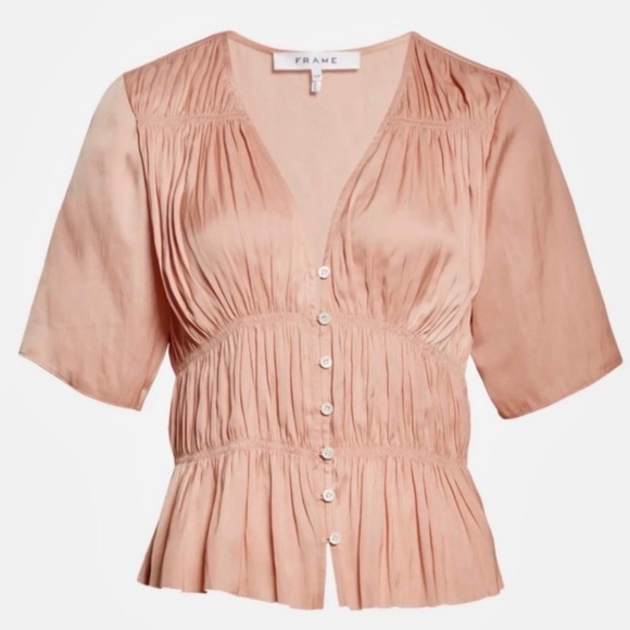 Frame Denim Tops - FRAME | Satin V-Neck Blouse